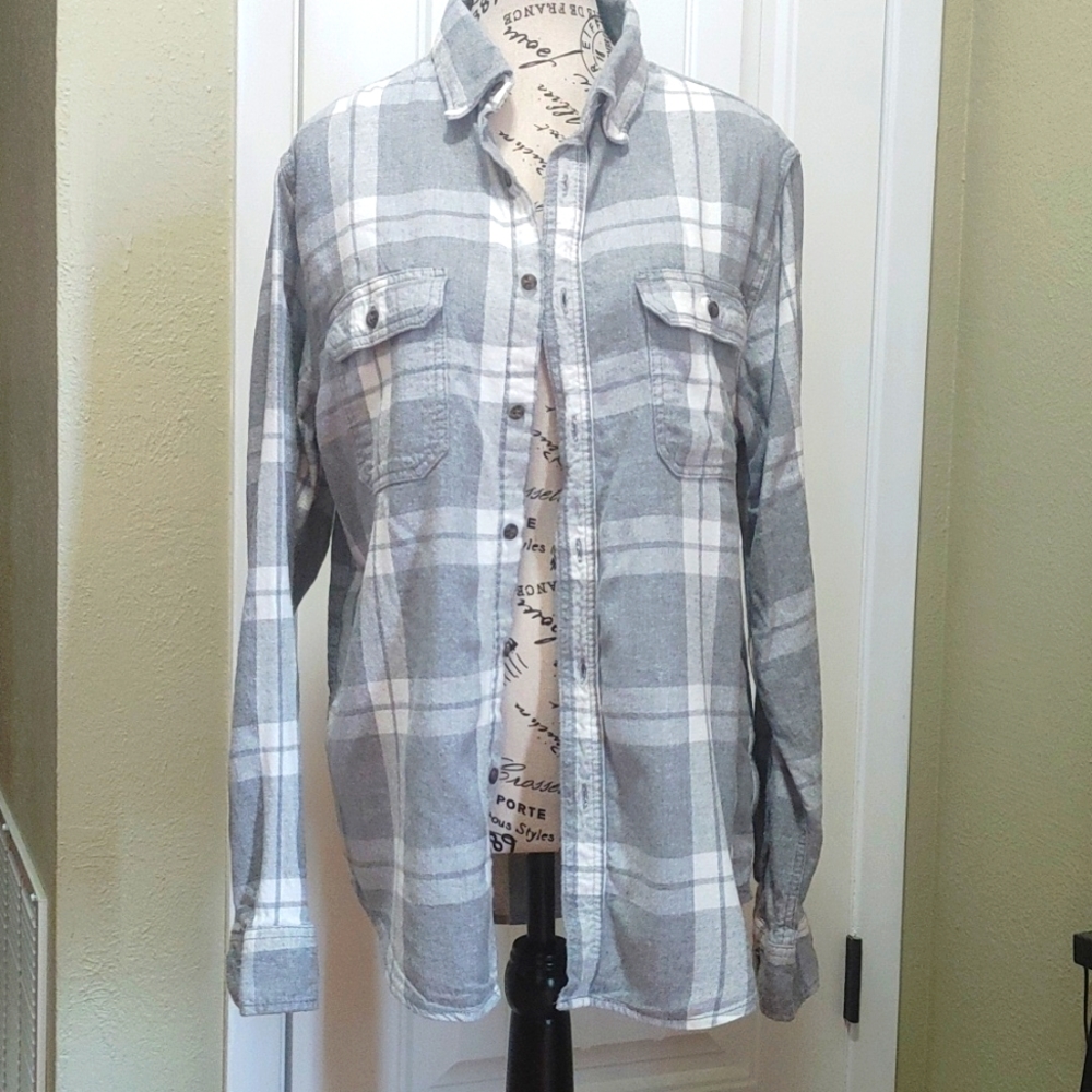 Men's Grey Button Up
